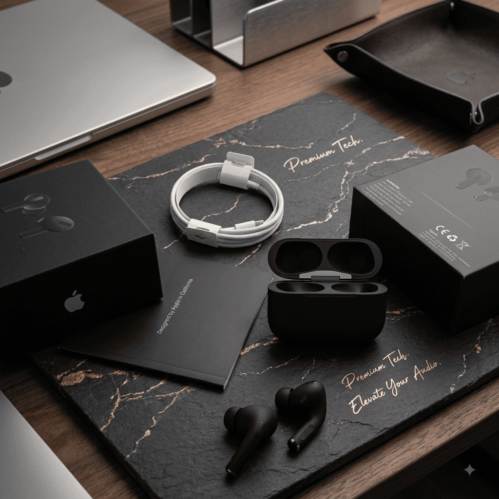1786513654029 AirPods Pro (2nd Gen) – Matte Black Luxury - Image 1