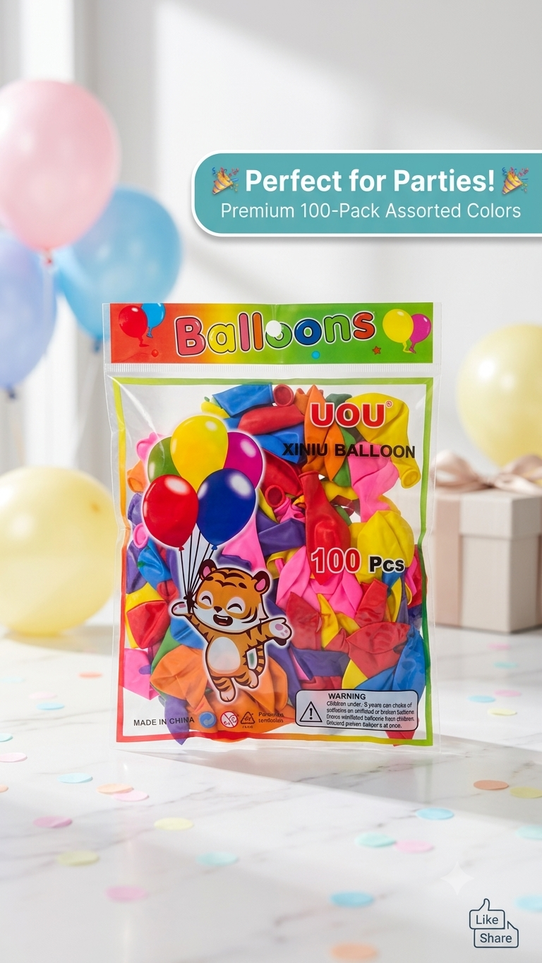 1790695322733 Premium Assorted Party Balloons ( Pack of 100) - Image 1