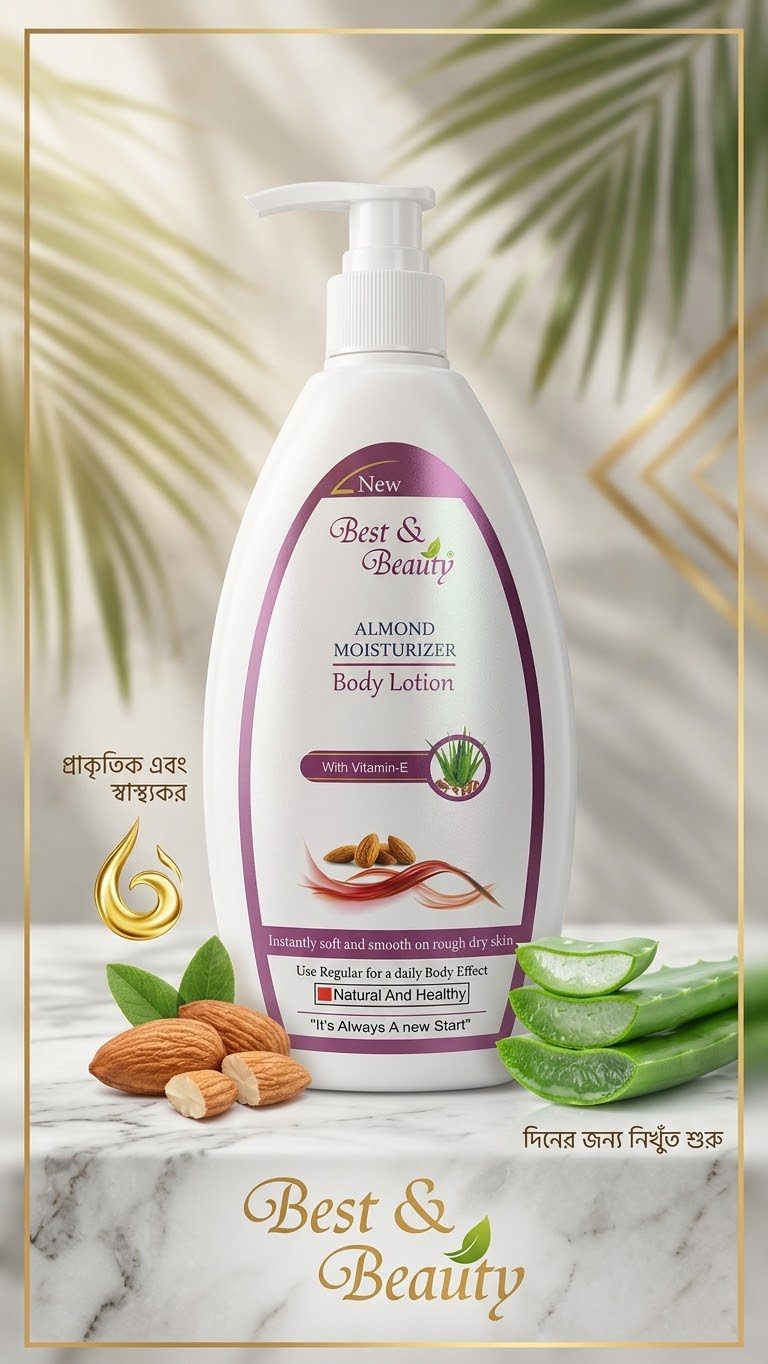 1791782778670 Best & Beauty Almond & Vitamin E Body Lotion (500ml) – Instant Soft & Smooth Skin - Image 1